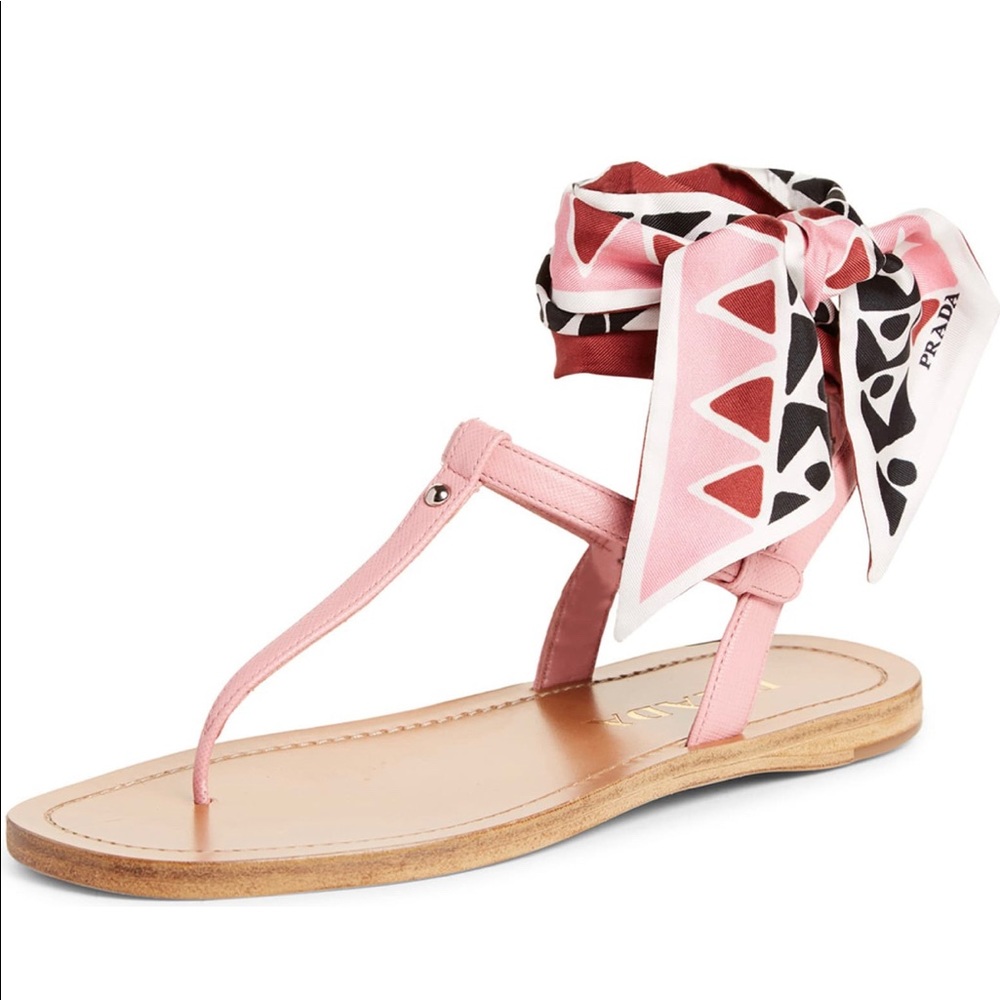 Prada Ankle Tie T-strap